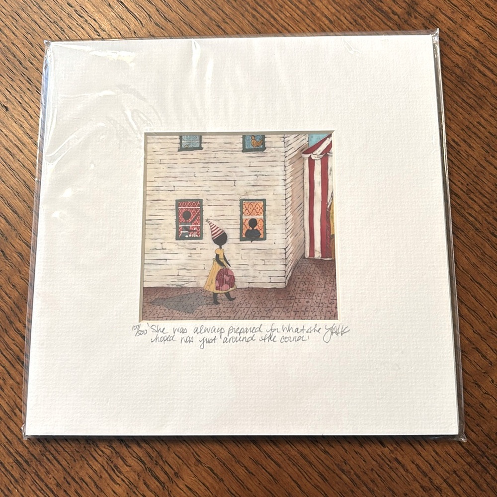 Set of 2 Art Prints by Lisa Telling Kattenbraker signed. Matted. Titled. 8 x 8”